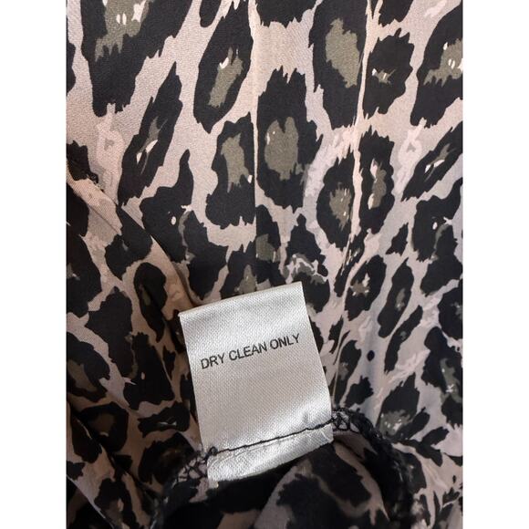 Ulla Johnson Size 6 Dress Black Grey Animal Print Chic 100% Silk - Picture 3 of 6